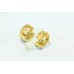 Fashion Hoop Bali Earrings yellow Gold Plated filigree design Zircon Stones